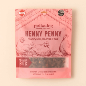 Polkadog Henny Penny Chicken & Cranberry Training Bits Crunchy Dog and Cat Treats 7oz