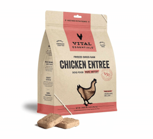 Vital Essentials(R) Freeze-Dried Raw Chicken Entree Dog Food Mini Patties, 14 oz