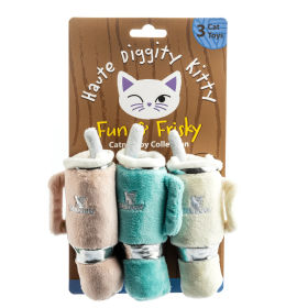 Snuggly Cup 3-Pack Organic Catnip Toys (Teal, Ivory, Blush)