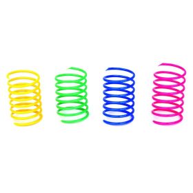 Cat Spring Toys; 4 Pack Cat Spiral Springs for Indoor Cats; Colorful &amp; Durable Plastic Spring Coils Attract Cats to Swat; Bite