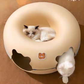 Cat Donut Tunnel Toy for Indoor Cats, Circle Bed