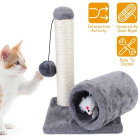 Cat Scratching Post Cat Kitten Sisal Scratch Post Toy w/ Tunnel