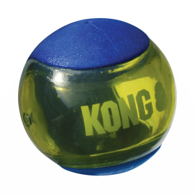 KONG(R) Squeezz Action Ball Dog Chew Toy (Color: Blue, size: medium)