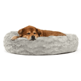 Best Friends by Sheri Lux Donut Dog Bed (Color: Grey, size: 30x30)