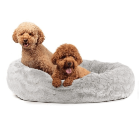 Best Friends by Sheri Lux Donut Dog Bed (Color: Grey, size: 36x36)