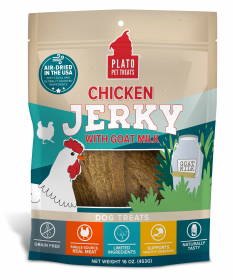 Plato Pet Treats Chicken Jerky with Goat's Milk (size: 16oz)