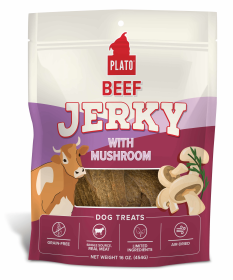 Plato Beef Jerky with Mushroom Dog Treats (size: 16oz)