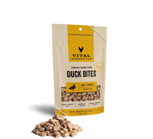 Vital Essentials(R) Freeze-Dried Duck Bites Dog Treats, (size: 2 Oz)