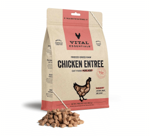 Vital Essentials(R) Freeze-Dried Raw Chicken Entree Cat Food Mini Nibs, (size: 12 oz)