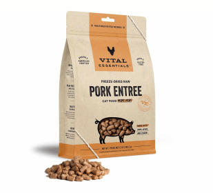 Vital Essentials(R) Freeze-Dried Raw Pork Entree Cat Food Mini Nibs (size: 12 oz)