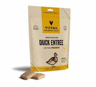 Vital Essentials(R) Freeze-Dried Raw Duck Entree Cat Food Mini Patties, (size: 3.75 oz)