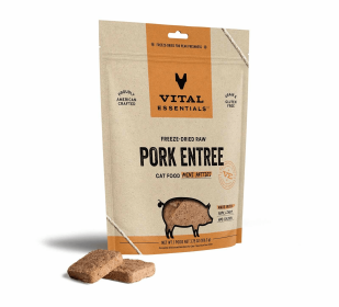 Vital Essentials(R) Freeze-Dried Raw Pork Entree Cat Food Mini Patties (size: 3.75 oz)